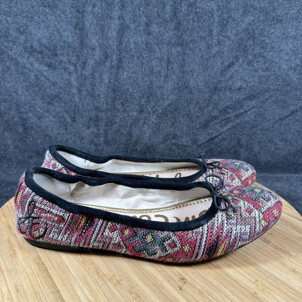 Sam Edelman Size 8 M Felicia‎ Embroidered Aztec Ballet Flat Preppy Classic